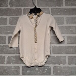 Burberry Baby‎ Collared  Long Sleee Polo Romper Snap Closure 6 Months
